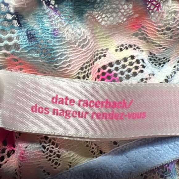 Victorias Secret PINK Front Close Date Racerback Pushup Bra Multicolor 32B Lace - Picture 5 of 5